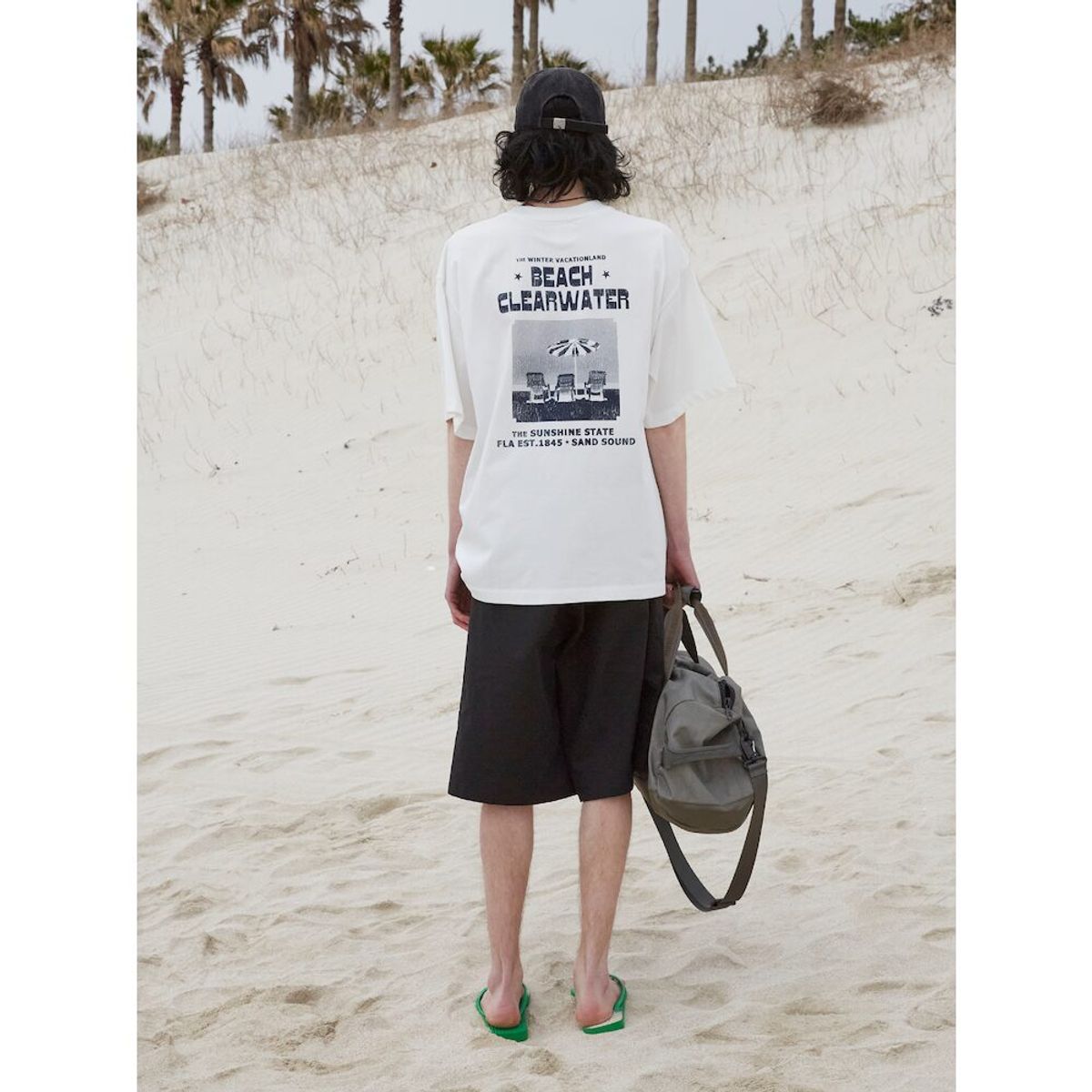 샌드 사운드(SAND SOUND) (UNISEX) 사이드 자수 버뮤다 숏츠  블랙