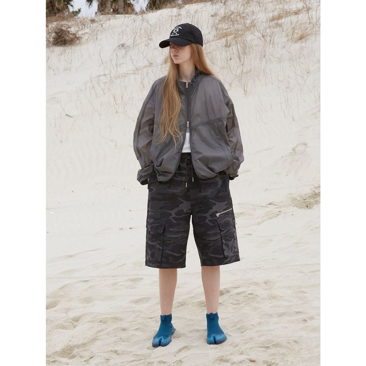 샌드 사운드(SAND SOUND) (UNISEX) 카모플라주 밴딩 버뮤다 숏츠  차콜