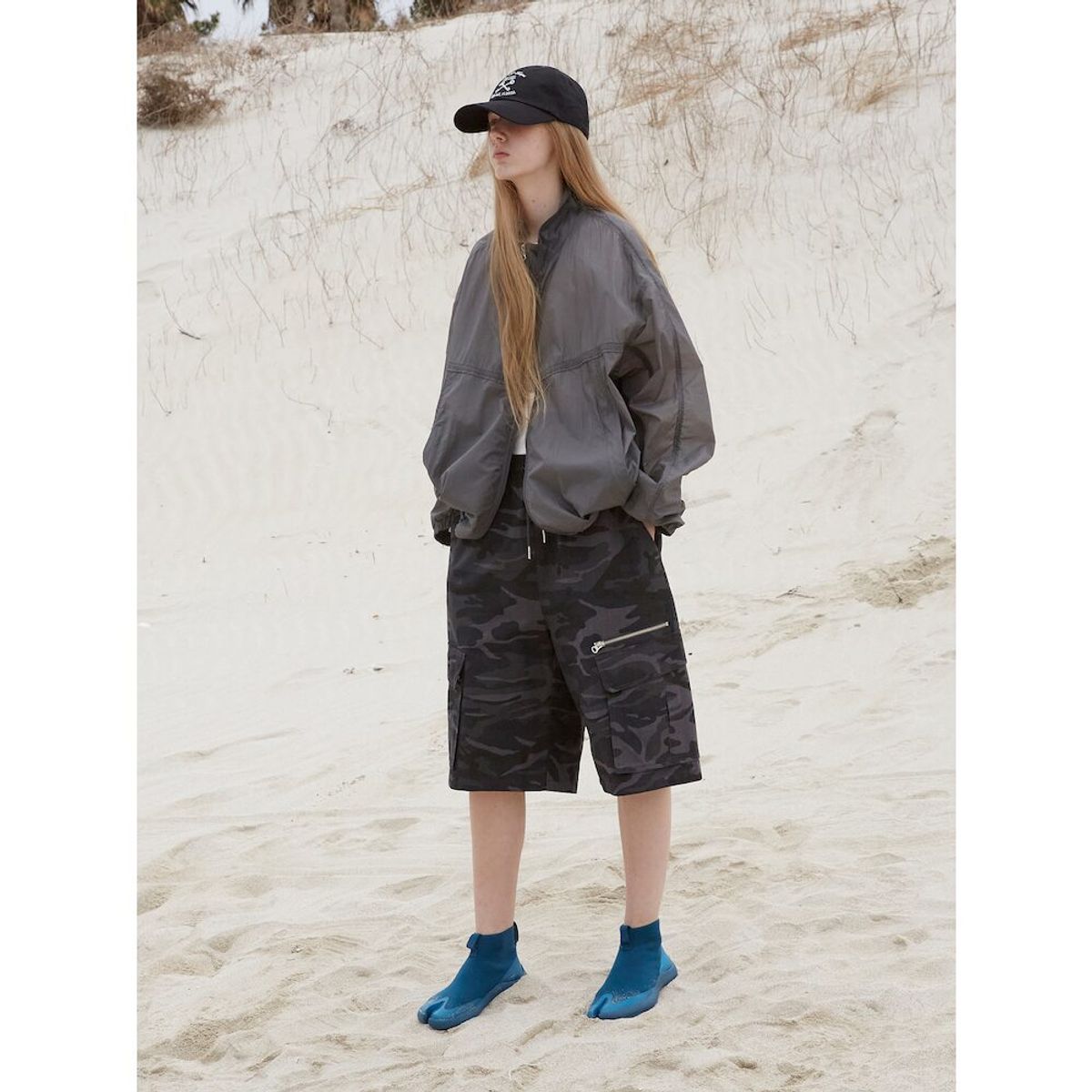 샌드 사운드(SAND SOUND) (UNISEX) 카모플라주 밴딩 버뮤다 숏츠  차콜