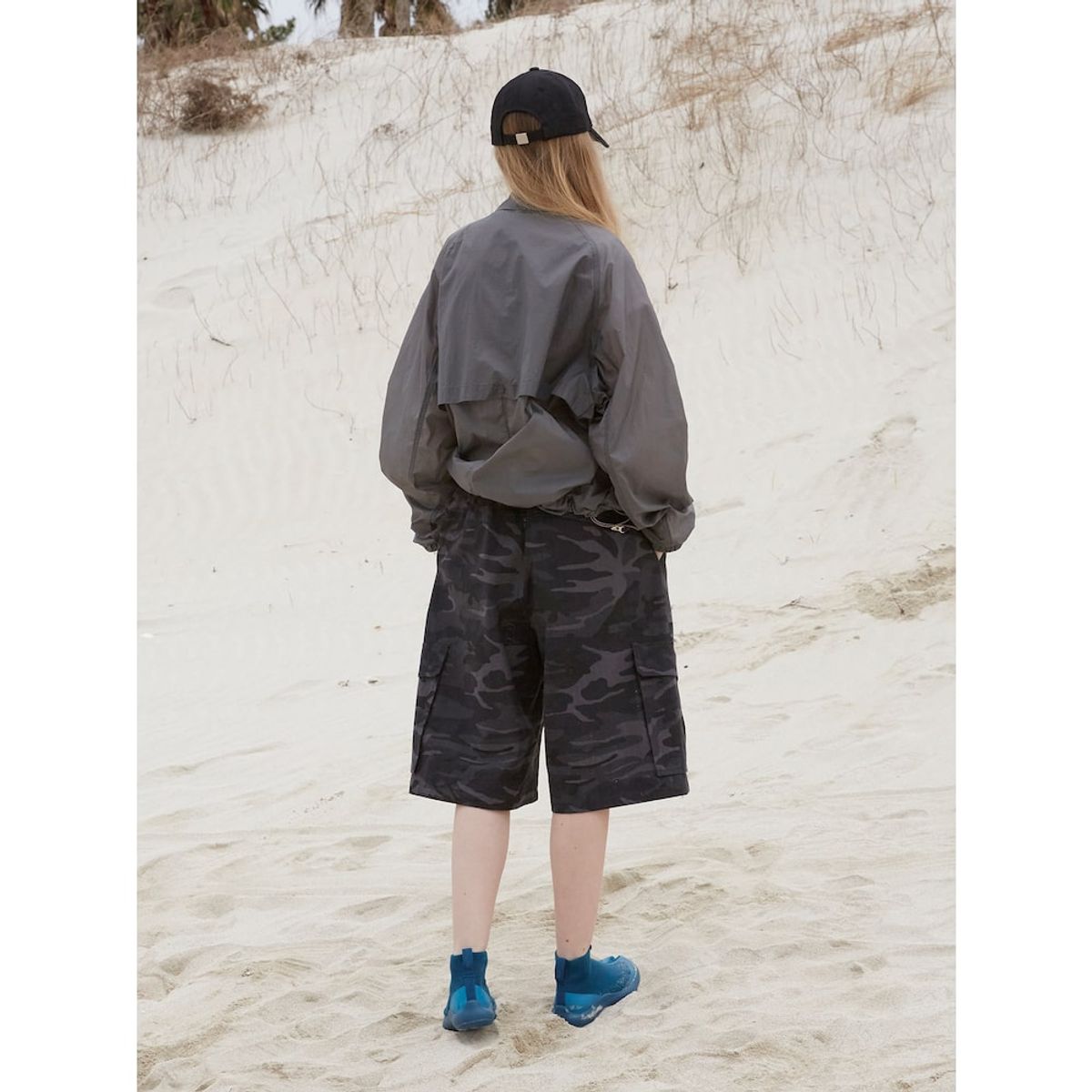 샌드 사운드(SAND SOUND) (UNISEX) 카모플라주 밴딩 버뮤다 숏츠  차콜