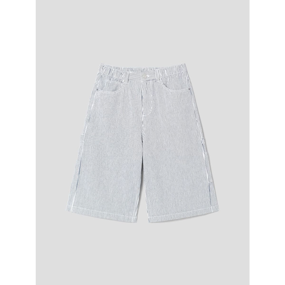 샌드 사운드(SAND SOUND) (UNISEX) 핀스트라이프 데님 버뮤다 숏츠  화이트