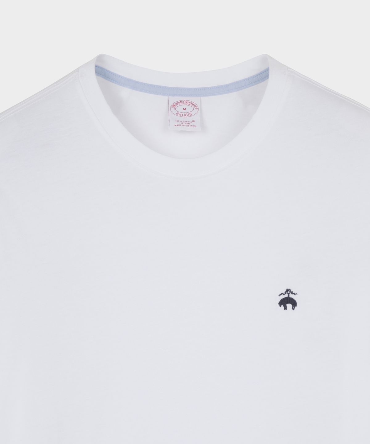 브룩스 브라더스(BROOKS BROTHERS) 수피마 골든플리스 로고 티셔츠 (화이트) (BBNPMM5192A)