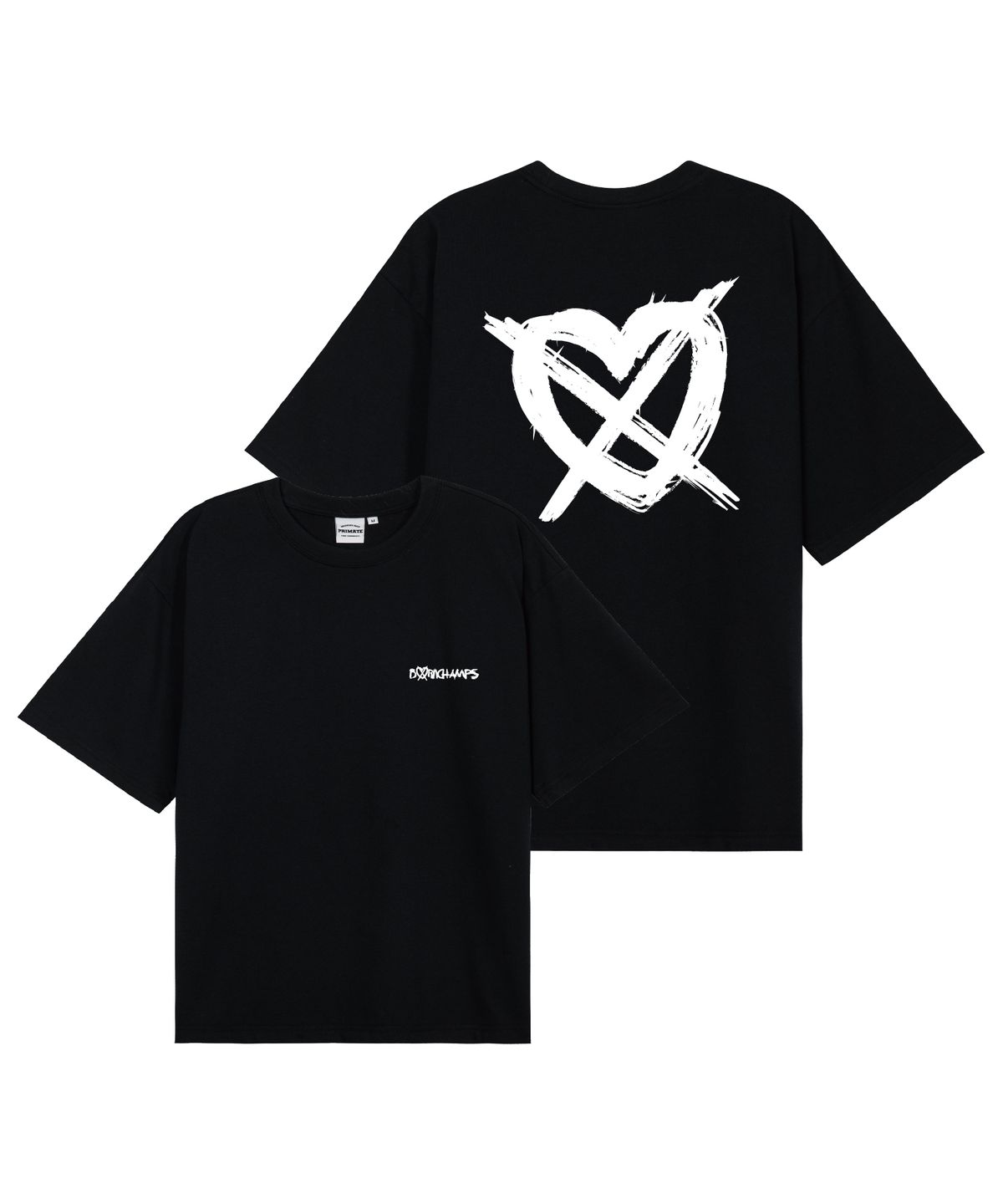 본챔스(BORN CHAMPS) [2 COLORS] ANARCHY HEART 오버핏 반팔티셔츠 B25ST72