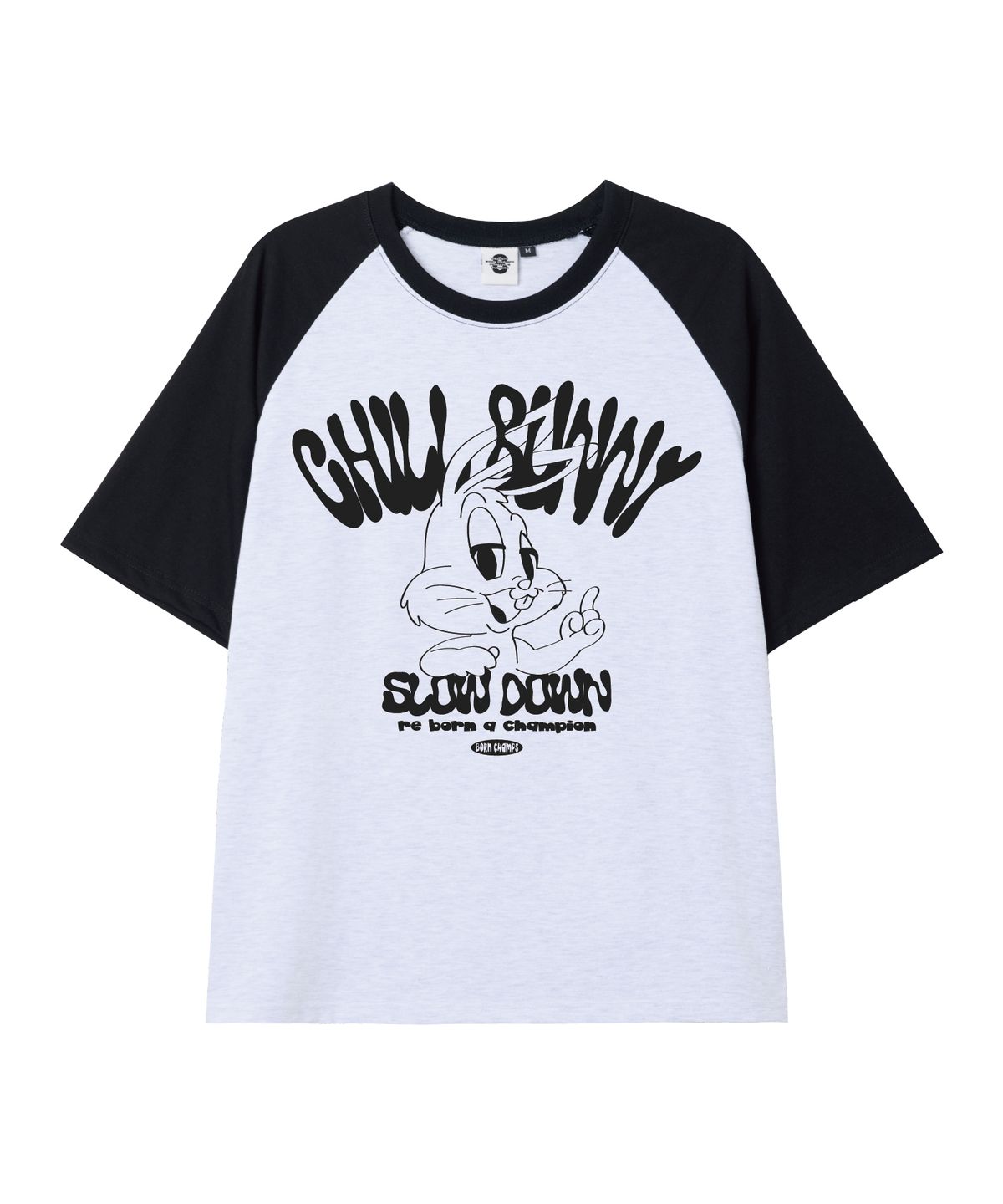 본챔스(BORN CHAMPS) [5 COLORS] CHILL BUNNY 오버핏 래글런 반팔티셔츠 B25ST73