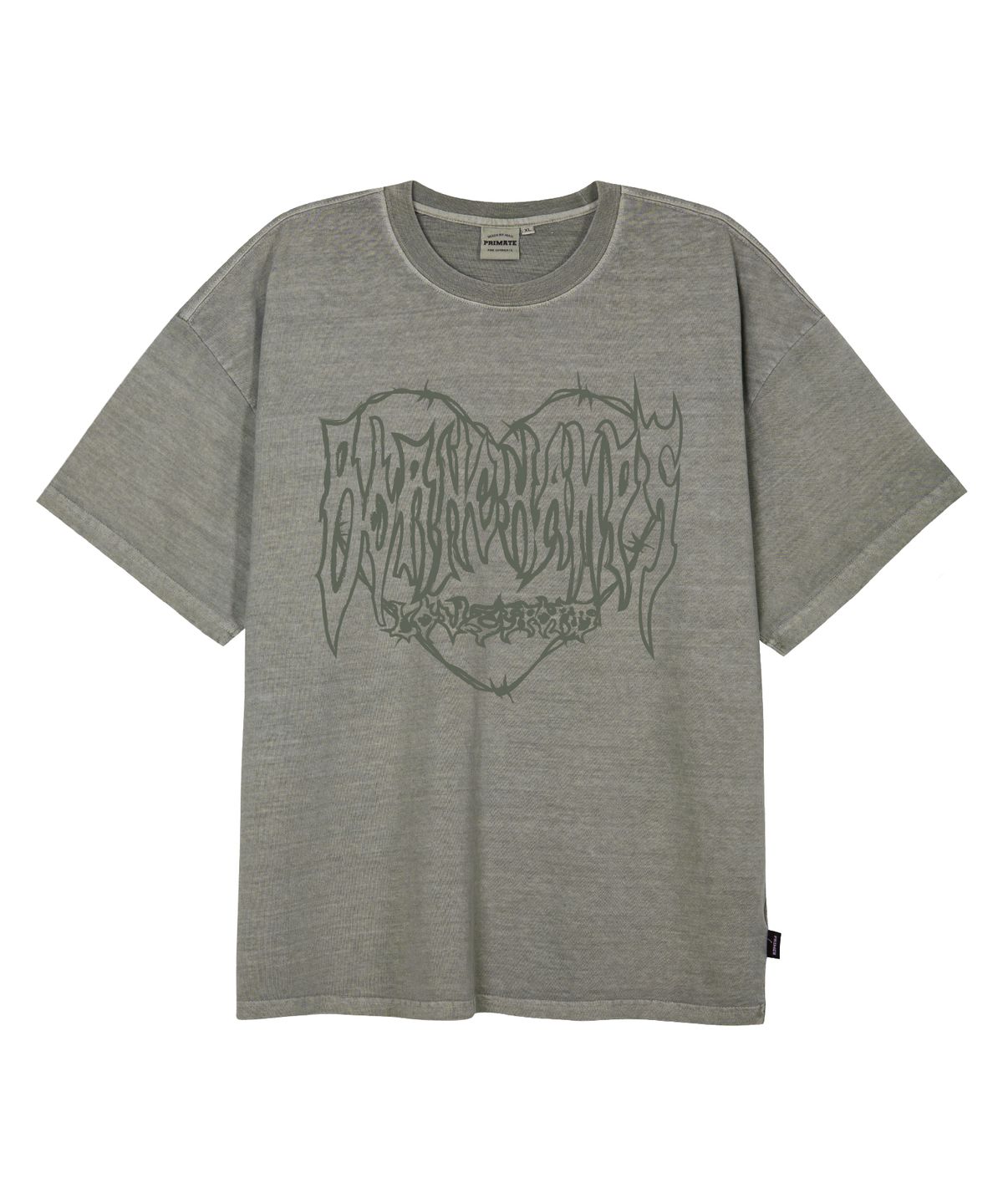 본챔스(BORN CHAMPS) [4 COLORS] THORNED HEARTS 오버핏 피그먼트 반팔티셔츠 B25ST74