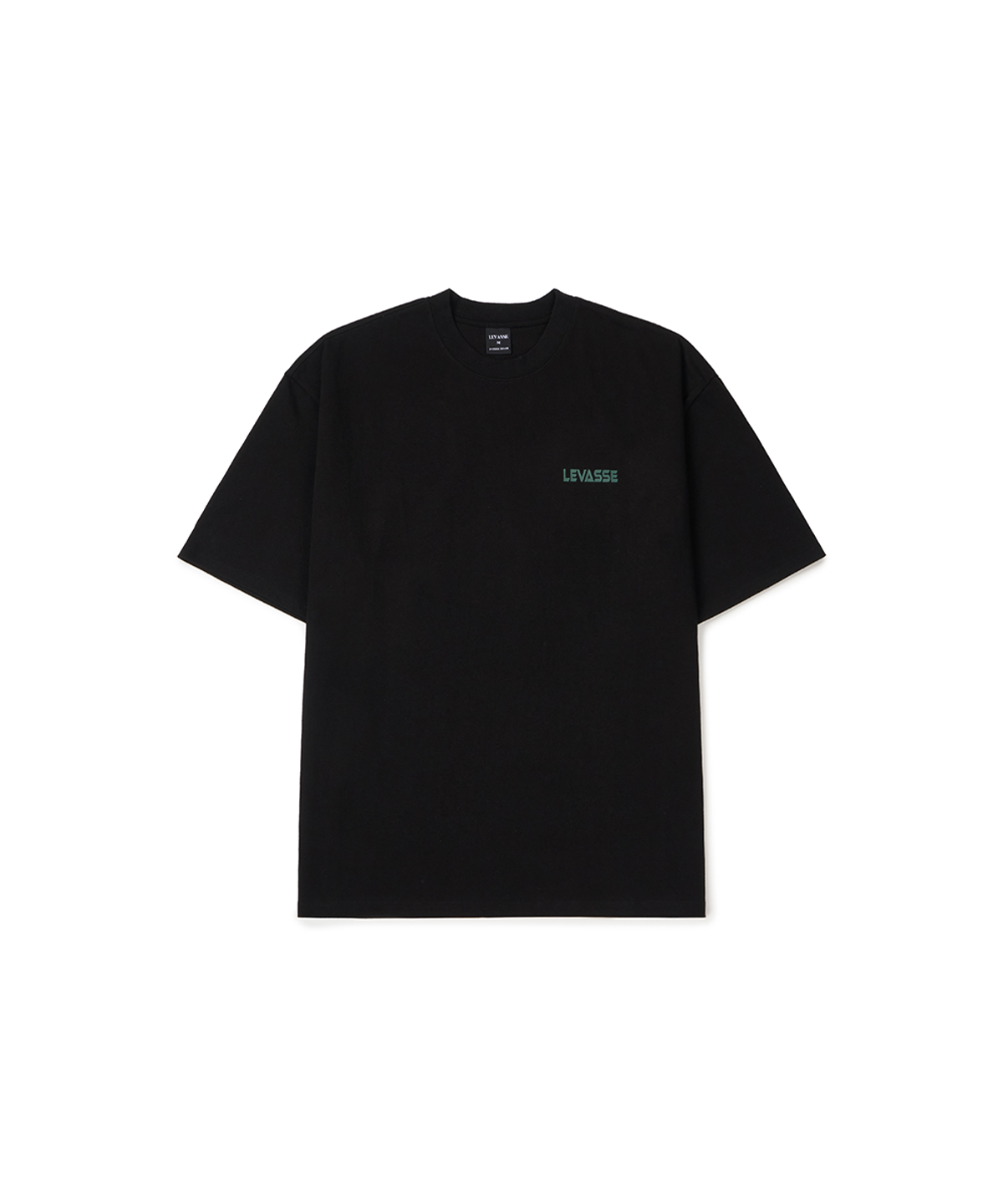 르바세(LEVASSE) Old School Overfit Tee – Black (Green Logo)