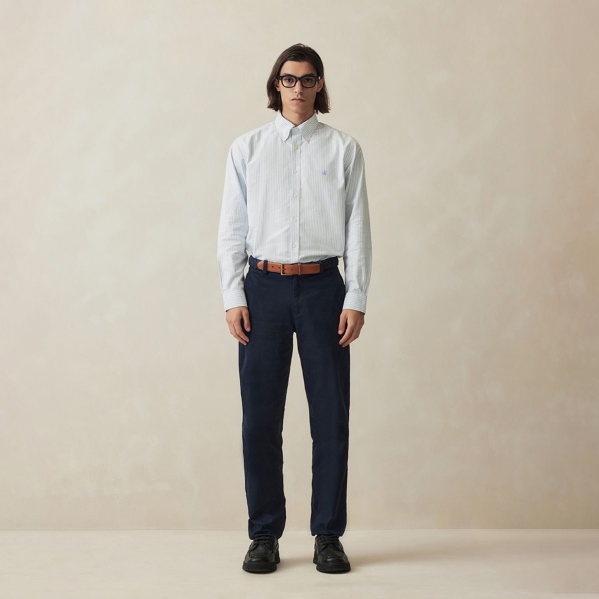 브룩스 브라더스(BROOKS BROTHERS) 레귤러핏 논아이론 옥스포드 뱅갈 스트라이프 셔츠 (라이트블루) (BBTHMF9968L)