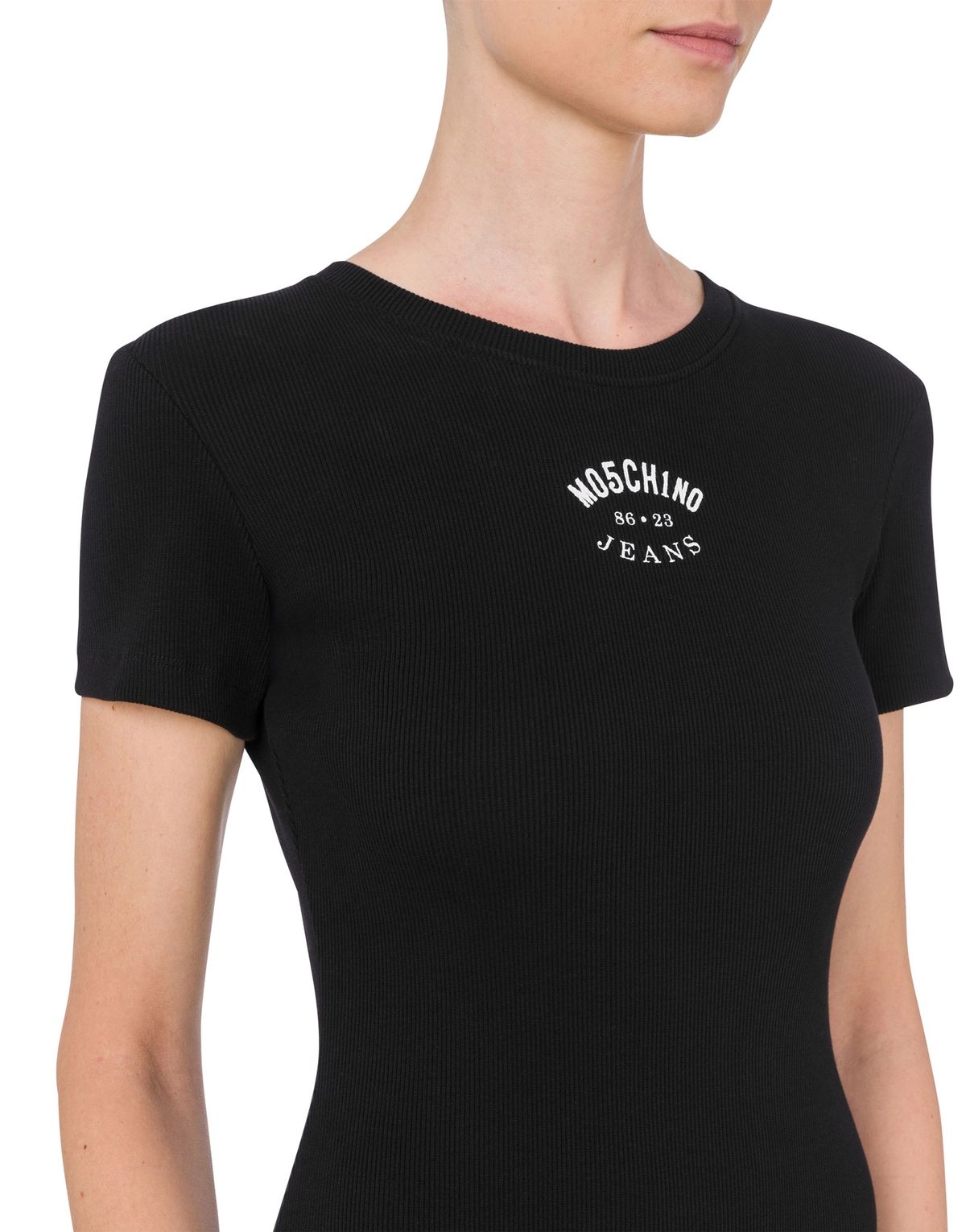 모스키노(MOSCHINO) 진스 리브드 스트레치 코튼 드레스