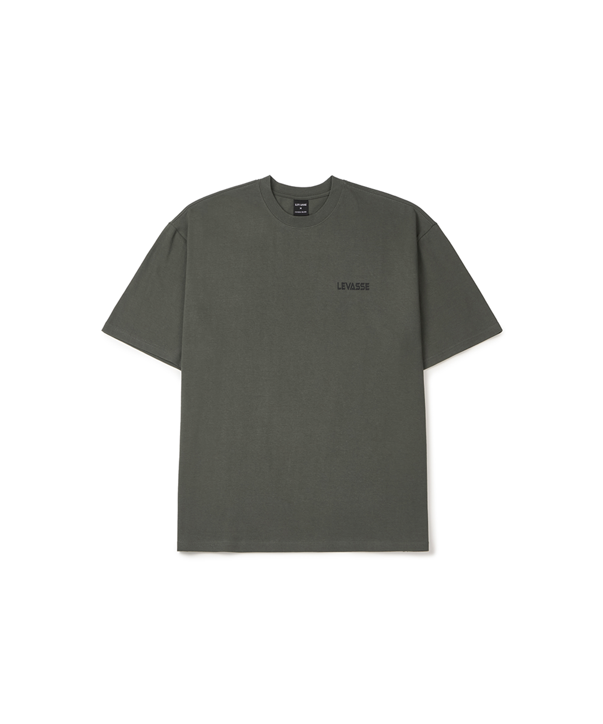 르바세(LEVASSE) Old School Overfit Tee – Khaki (Black Logo)