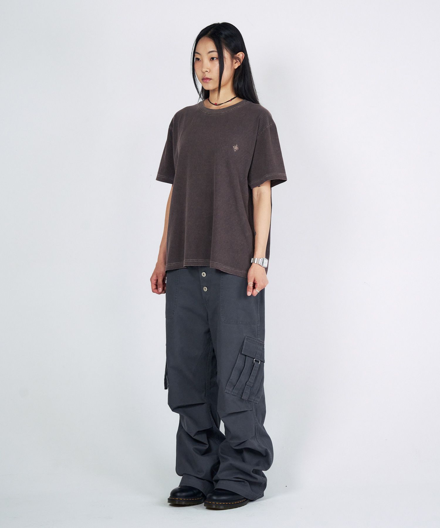 【SATIIIZ】USA Pigment Short-Sleeved T-shirt Keypen Pigment Short-Sleeved T-shirt - satiiiz