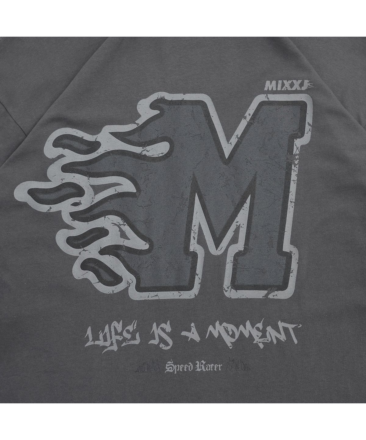 믹쓰제이(MIXXJ) FLAME LAYERED LONG SLEEVE (CHARCOAL)