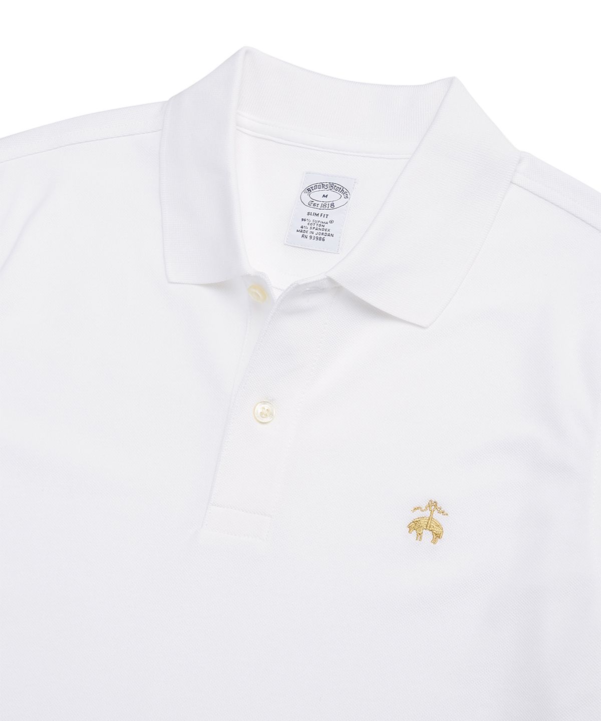 브룩스 브라더스(BROOKS BROTHERS) 수피마 피케 폴로 셔츠 (화이트) (BBNTMM4371A)