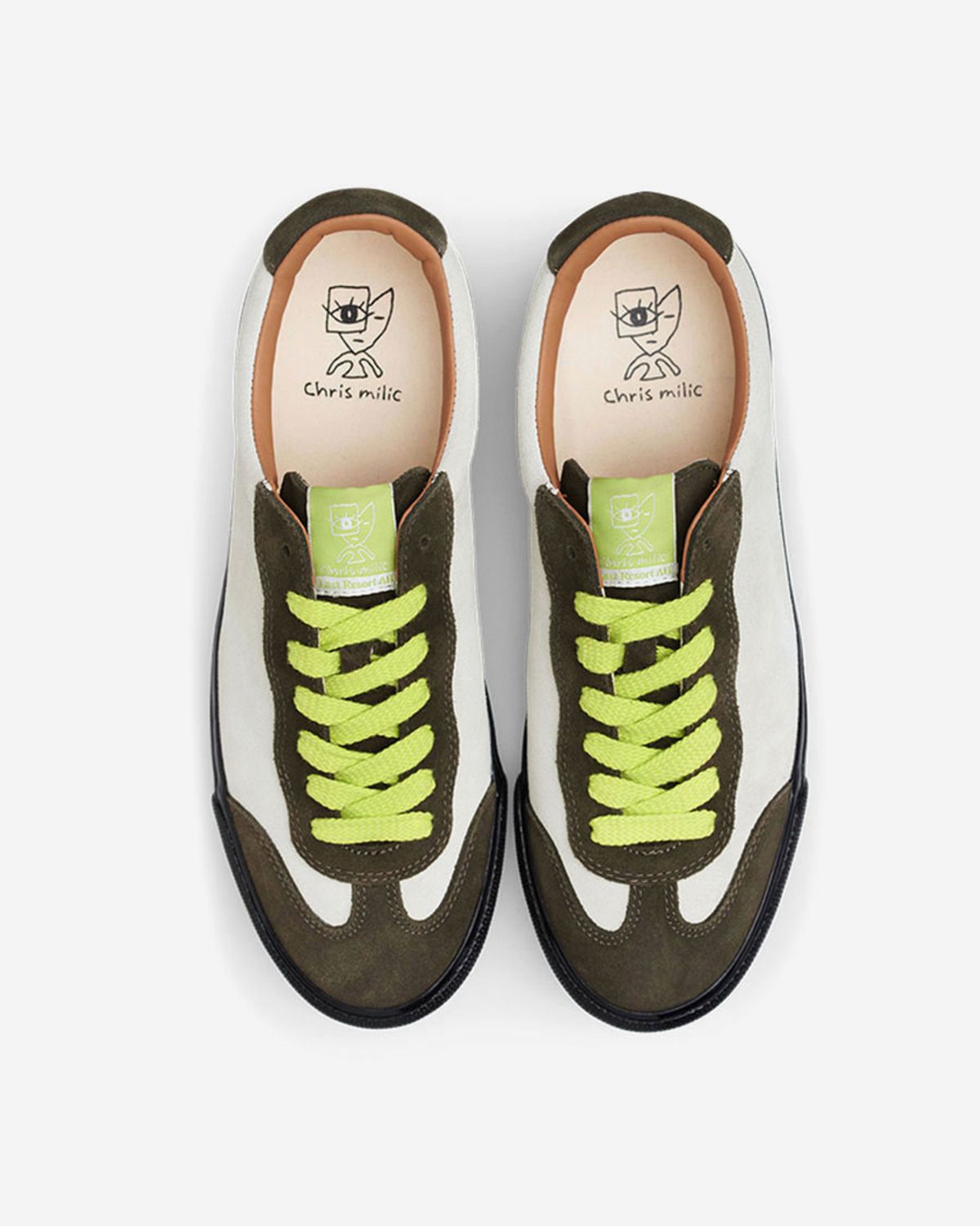 라스트리조트(LAST RESORT) VM004 MILIC SUEDE LO [OLIVE CREAM/BLACK]