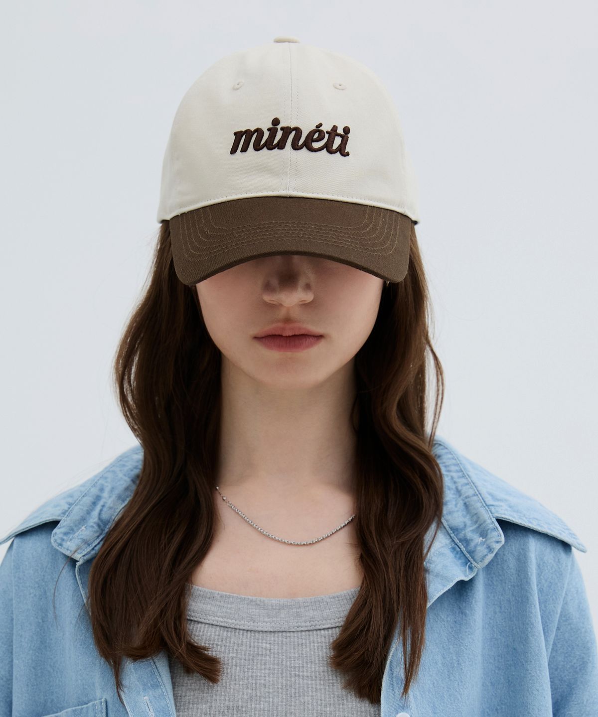 미네티(MINETI) 투톤 레터링 볼캡 Y 10525 MT