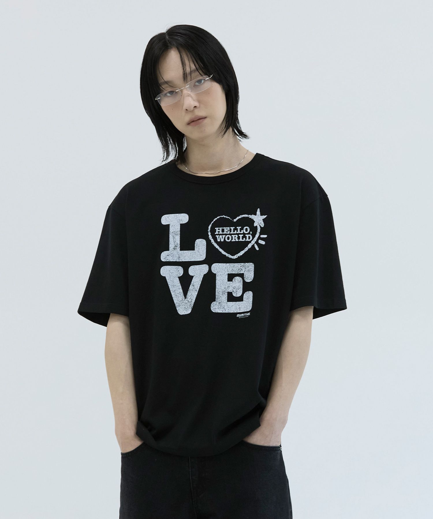 Tシャツ・カットソー [MIM the wardrobe] Dear World LOVE T-shirt ( 3 COLOR) MUSINSA公式 | MIMTHEWARDROBE DEAR WORLD LOVE T-SHIRT_WHITE/RED