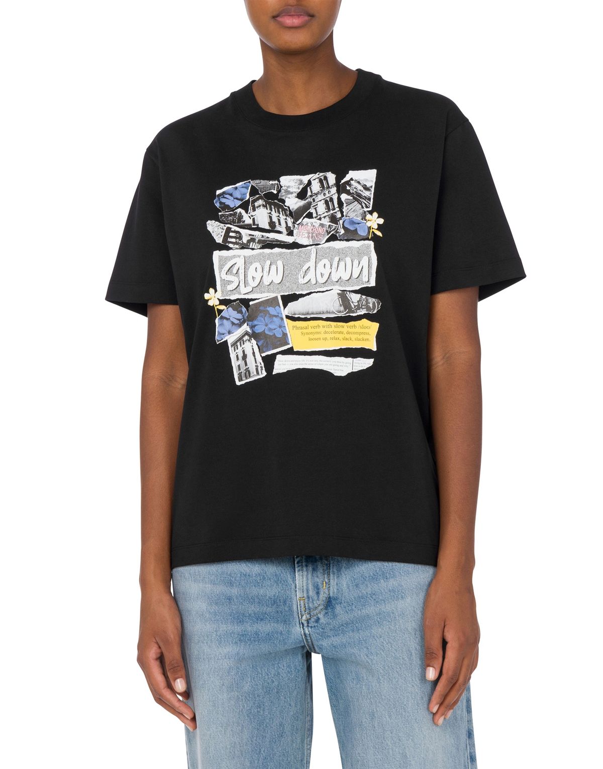모스키노(MOSCHINO) 진스 펑크 프린트 반팔 티셔츠