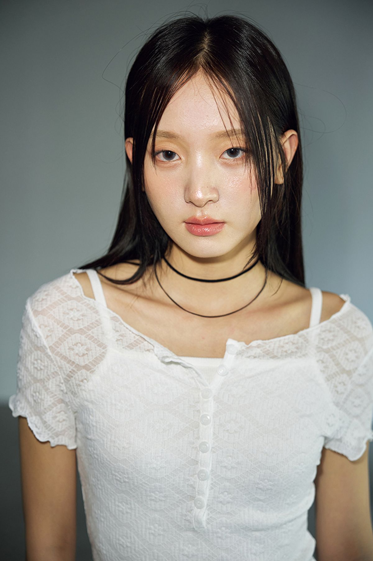 헬레네파리스(HELENE PARIS) 원 포인트 넥 레이스 [제트 블랙]