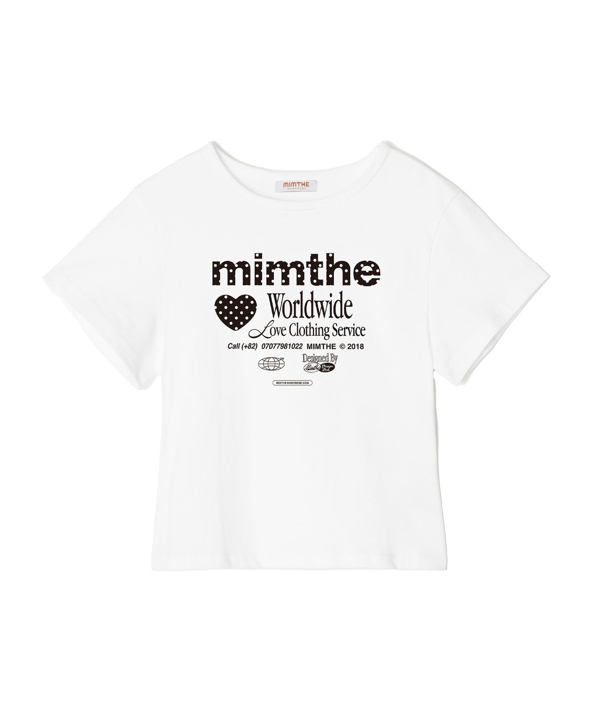 밈더워드로브(MIMTHEWARDROBE) 밈더 도트 크롭 티셔츠_블랙