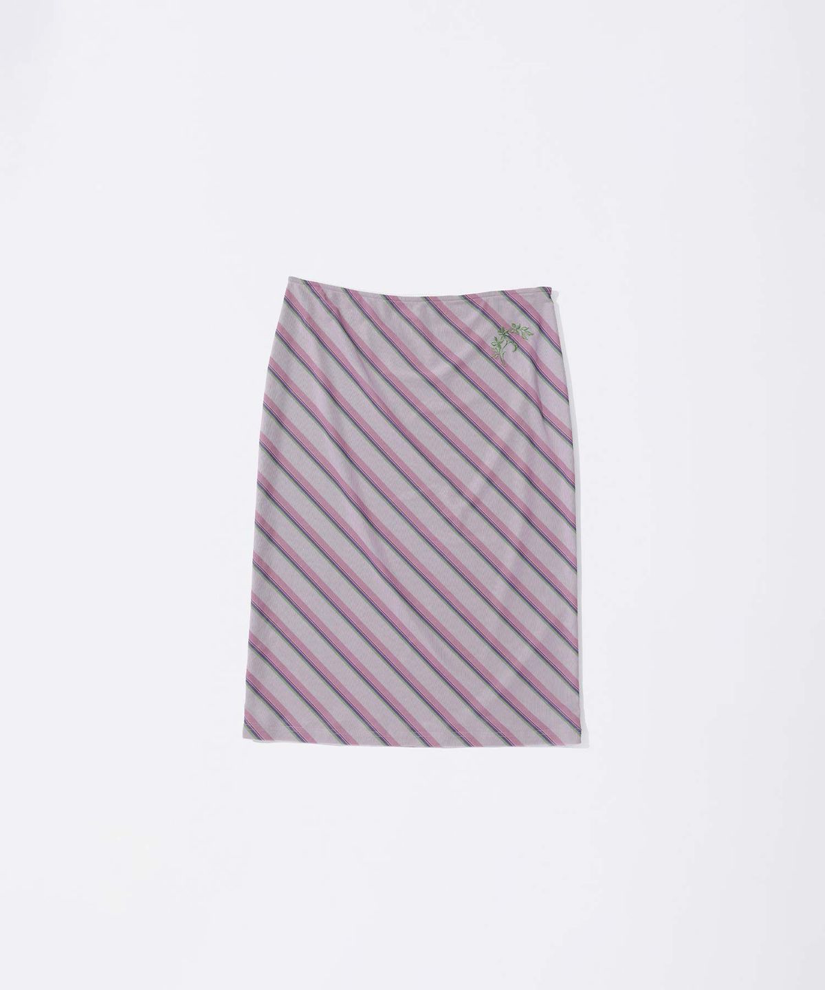 스컬프터(SCULPTOR) Mesh Stripe Midi Skirt Baby Pink