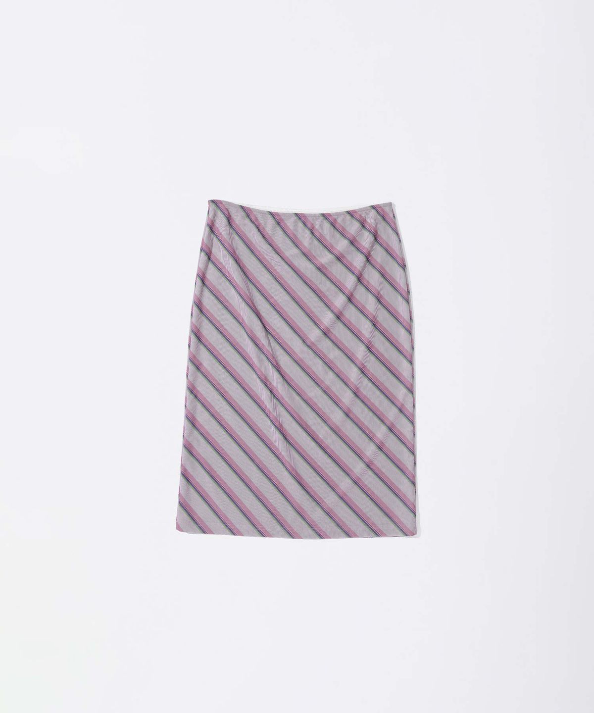 스컬프터(SCULPTOR) Mesh Stripe Midi Skirt Baby Pink
