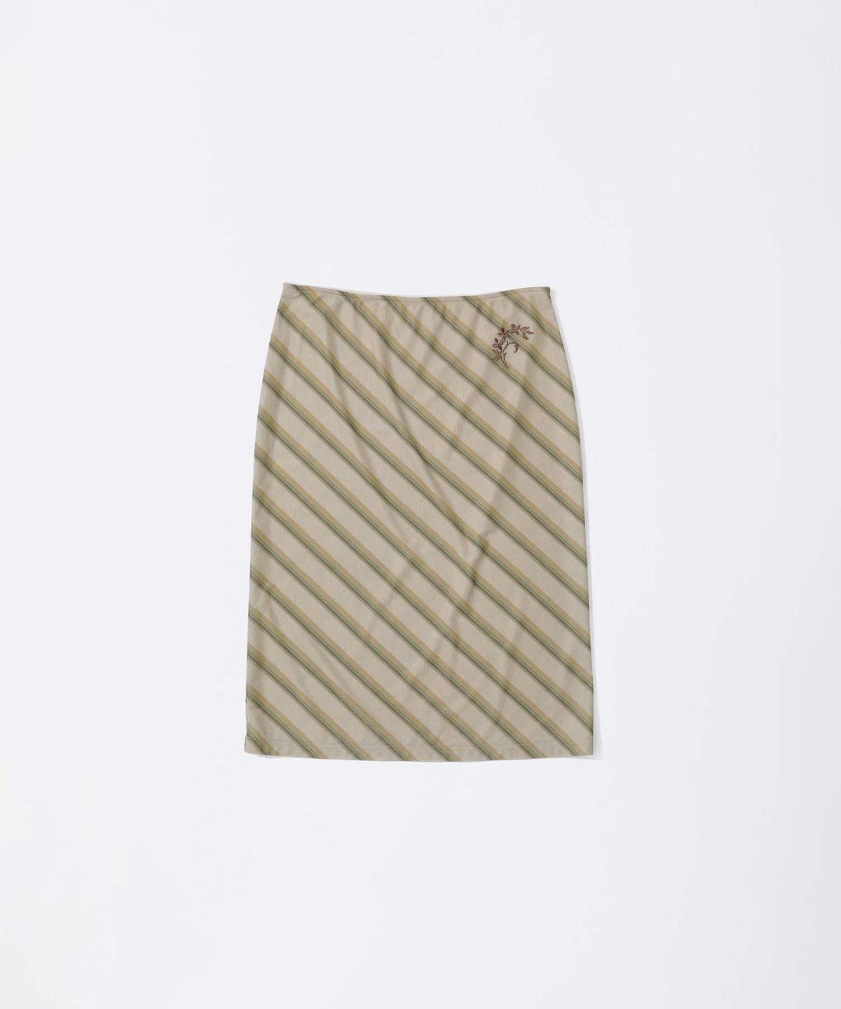 스컬프터(SCULPTOR) Mesh Stripe Midi Skirt Butter