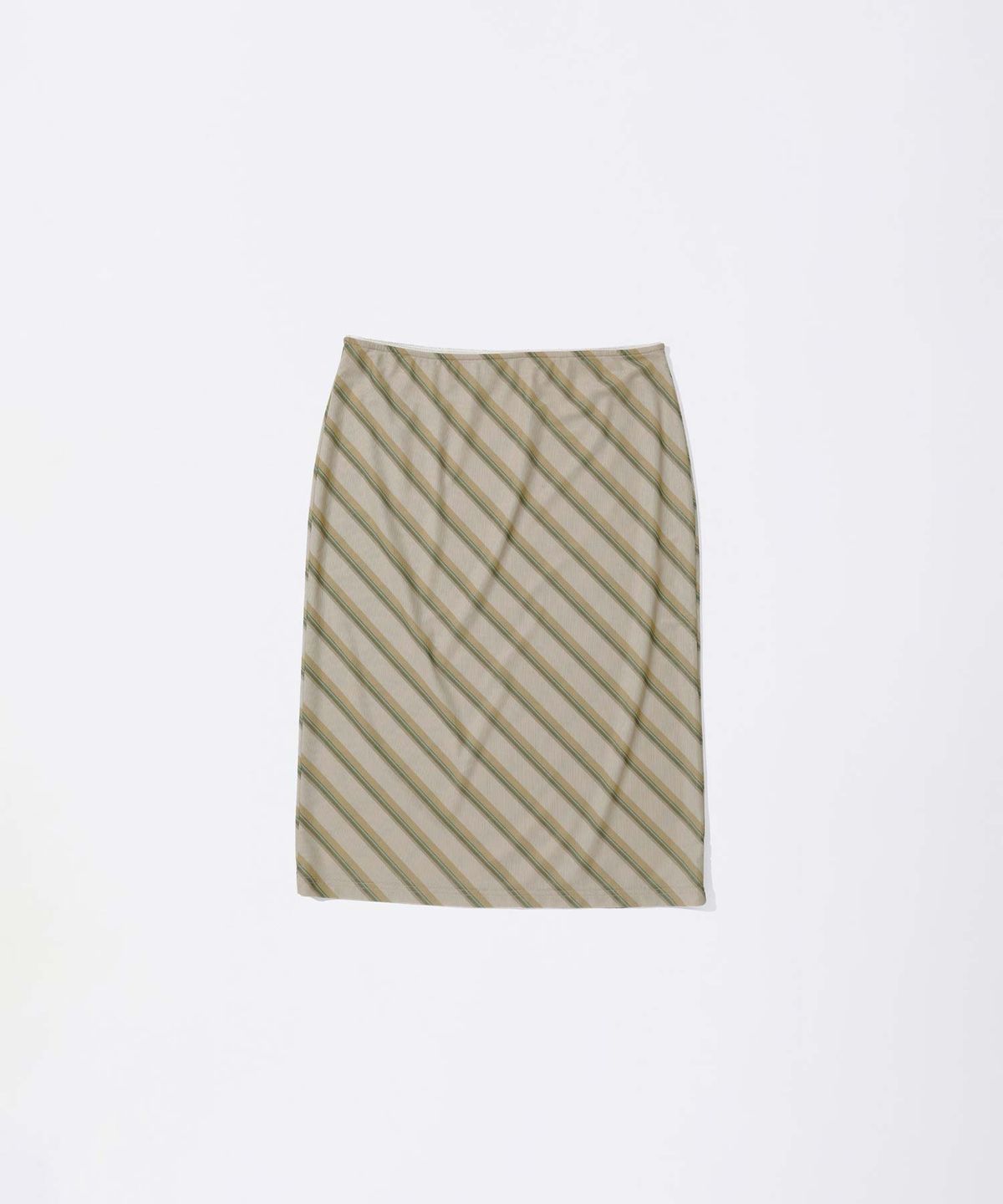스컬프터(SCULPTOR) Mesh Stripe Midi Skirt Butter