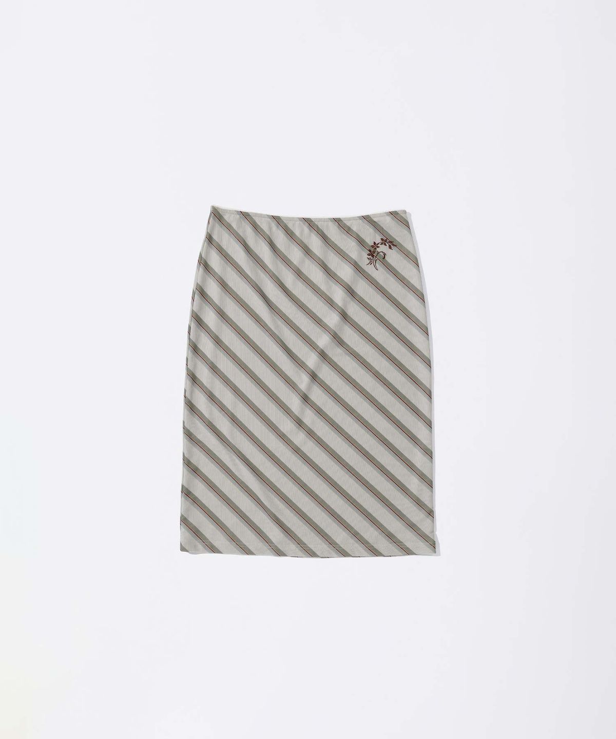 스컬프터(SCULPTOR) Mesh Stripe Midi Skirt Beige