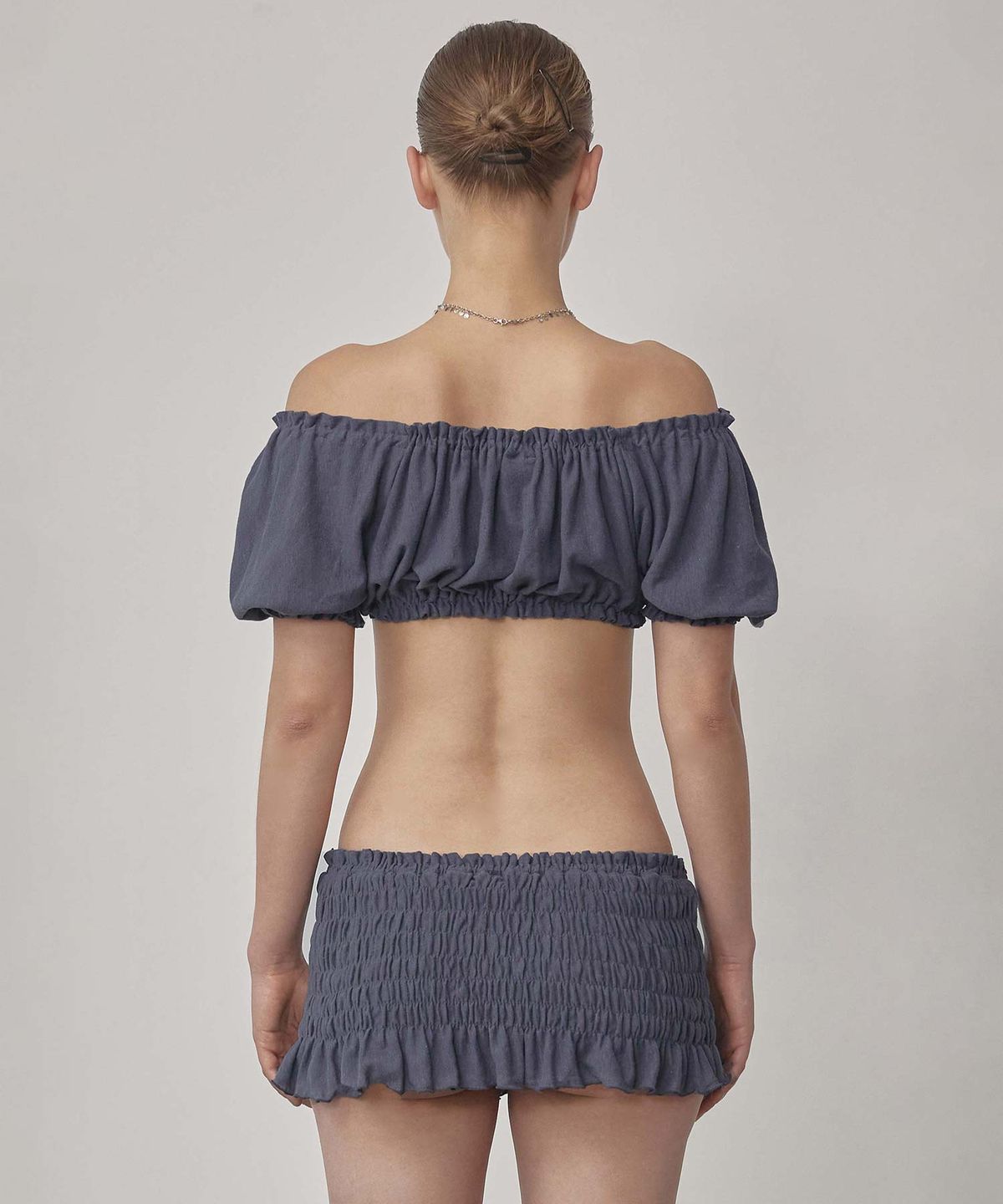 스컬프터(SCULPTOR) Crinkle Volumer Top Dusty Navy
