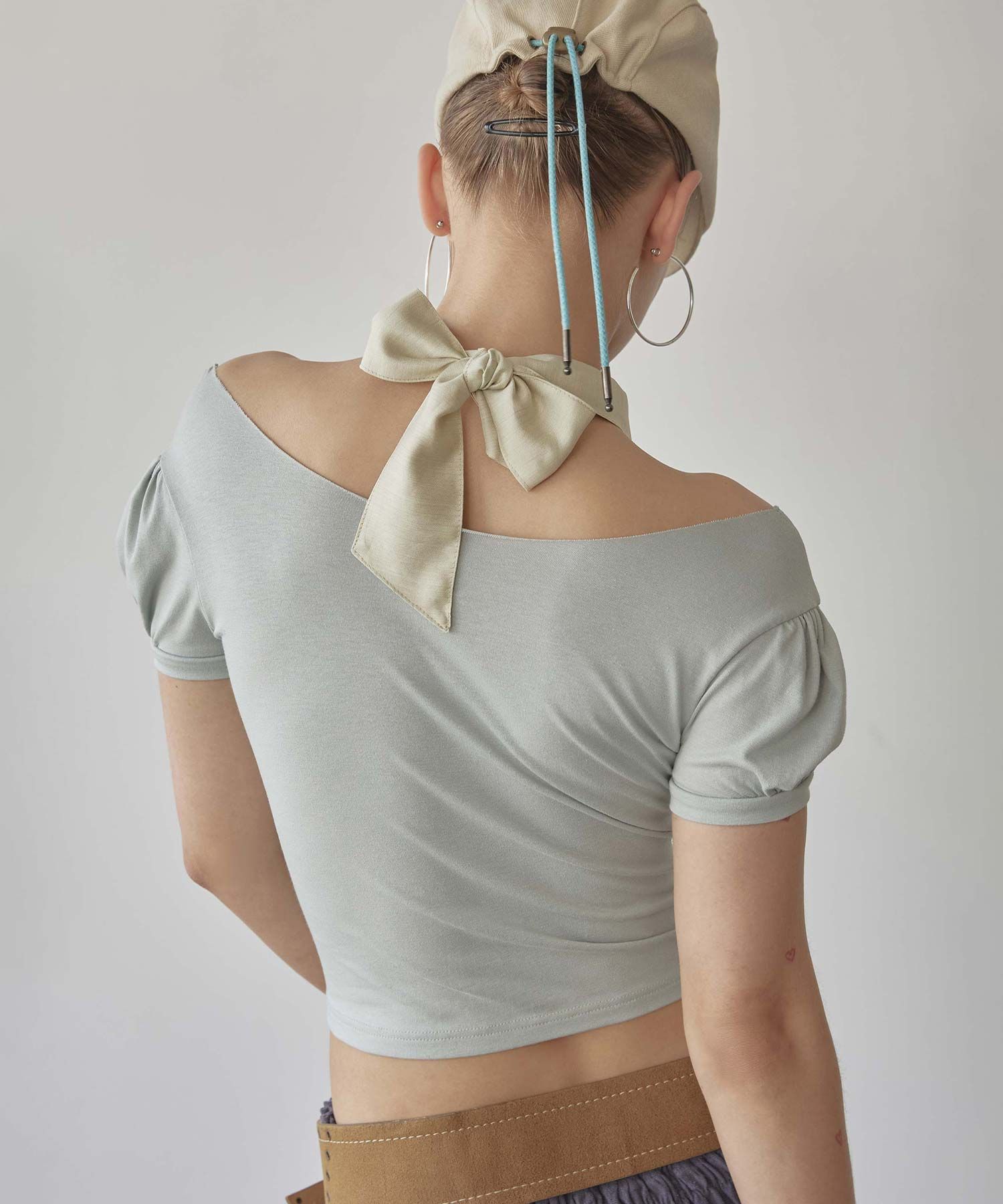 ★SCULPTOR★ Princess 2way Tee Charcoal SC25S266CH Princess 2way Tee Charcoal – SCULPTOR JAPAN