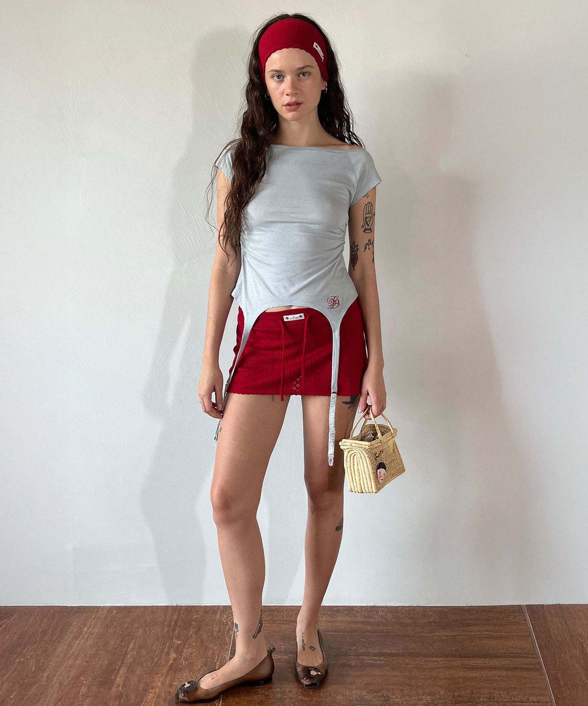 스컬프터(SCULPTOR) Garter Belt Tee Baby Blue