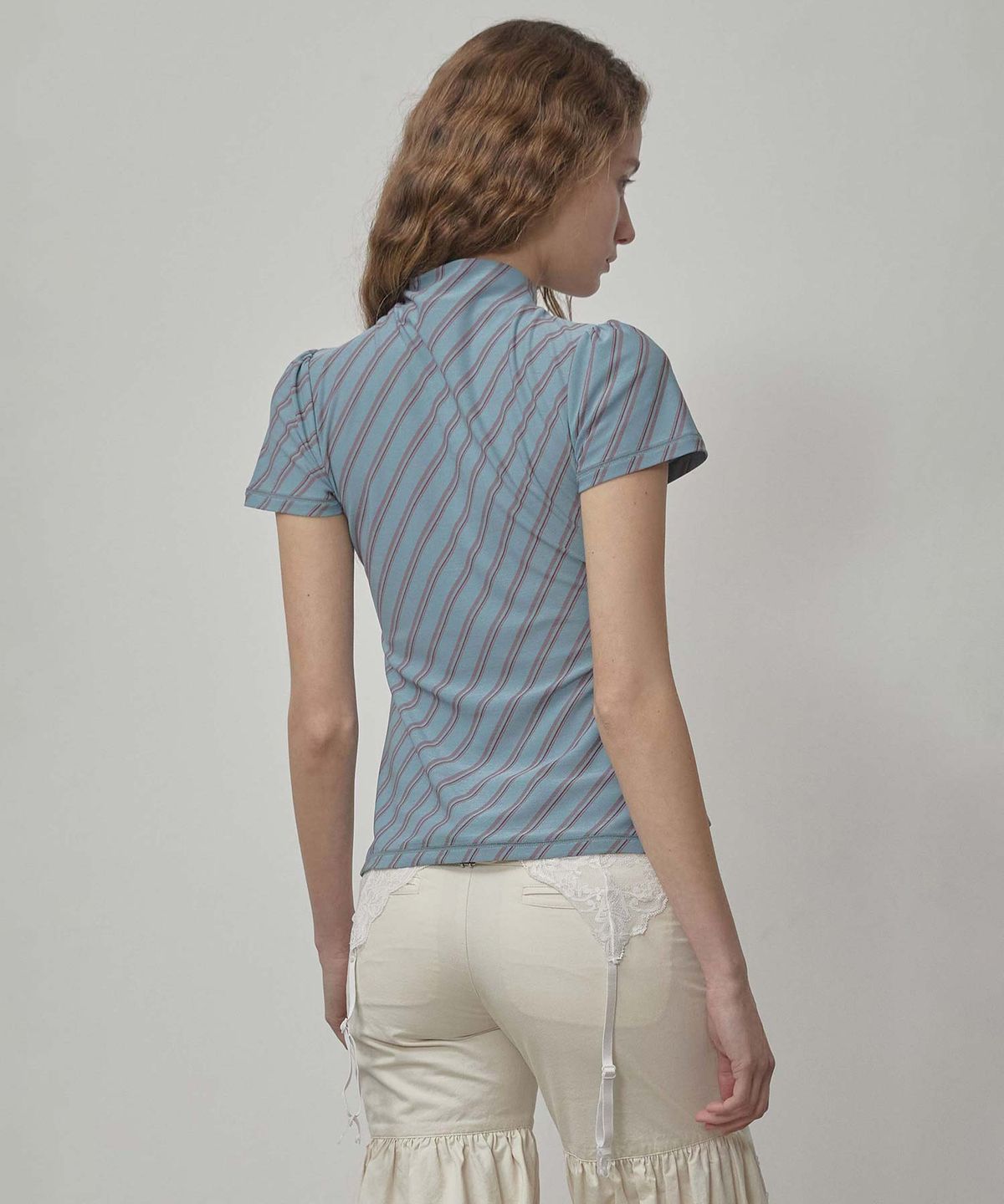 스컬프터(SCULPTOR) Stripe Jersey Top Sage