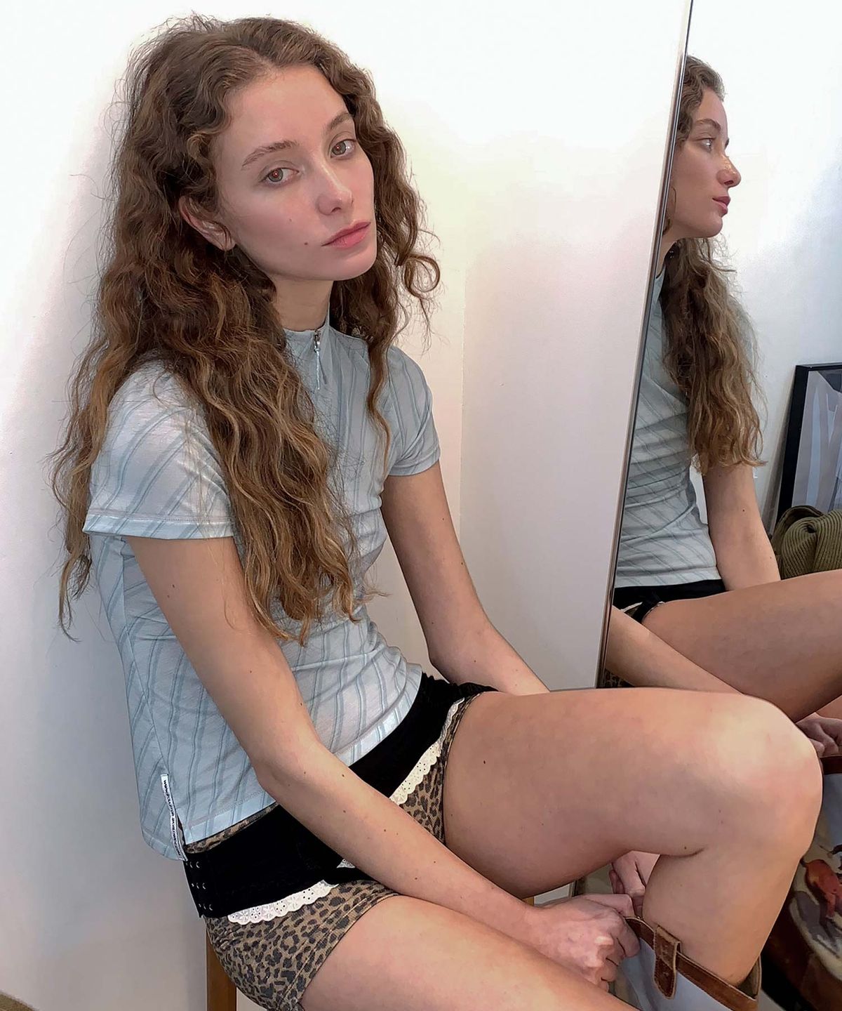스컬프터(SCULPTOR) Stripe Jersey Top Pale Mint