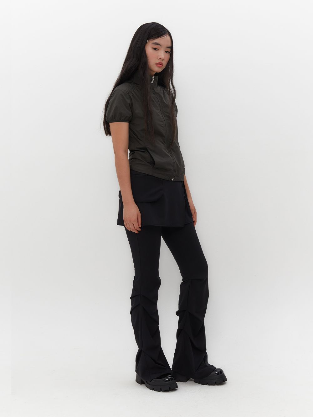 【韓国TUOMIO トゥオミオ】STRAPPY SKIRT PANTS [BLACK] MUSINSA | TUOMIO STRAPPY SKIRT PANTS [BLACK]