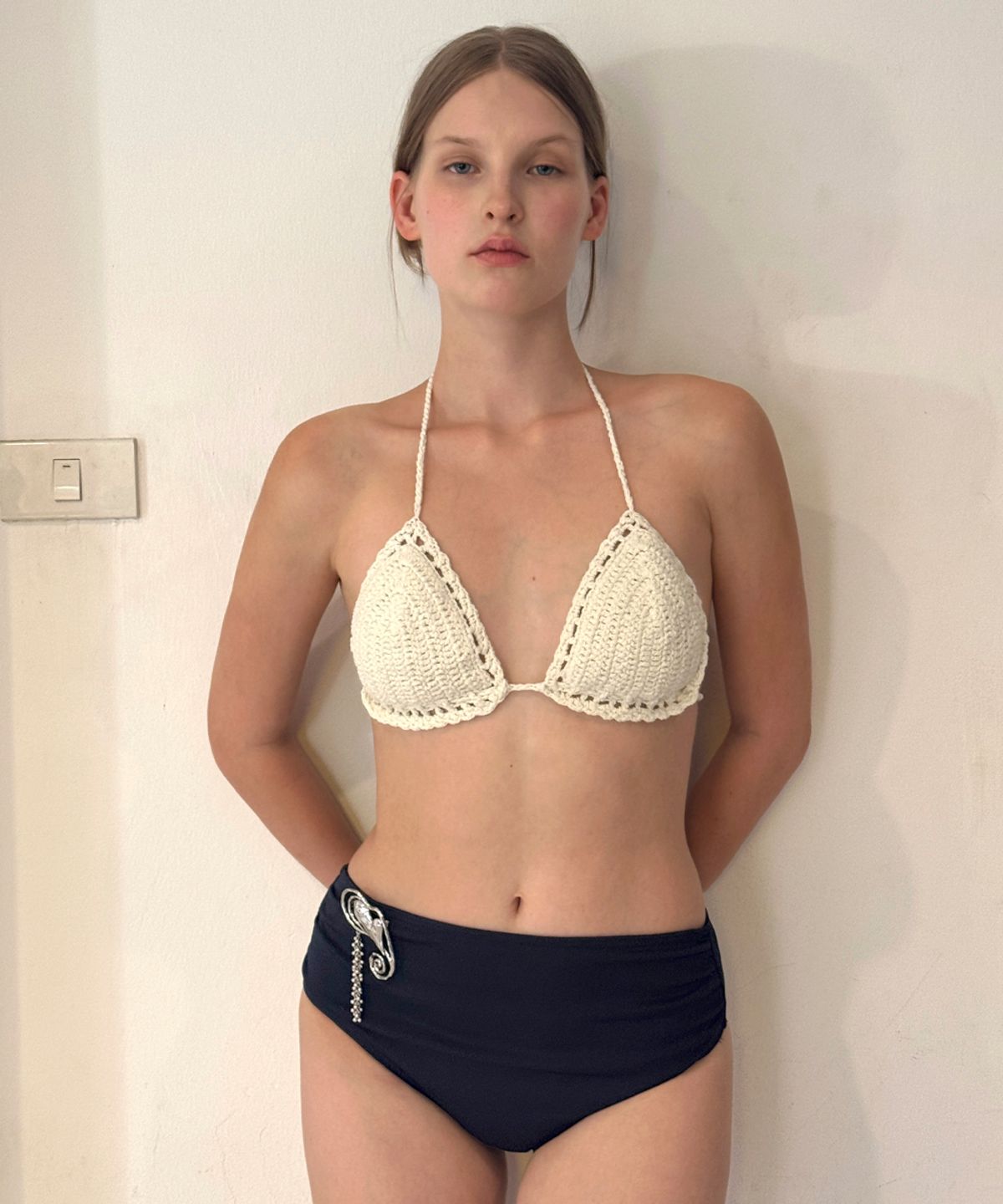 시눈(SINOON) Shirring Bikini Brief (Navy)