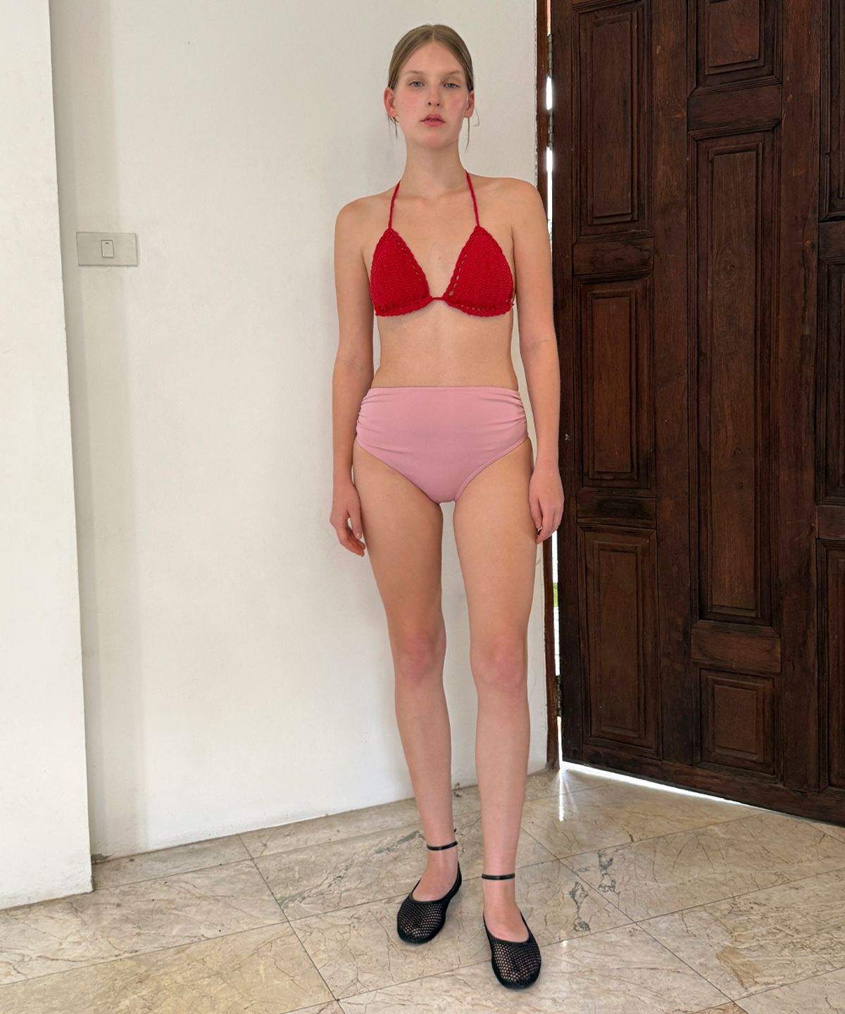 시눈(SINOON) Hand Made Knit Bikini Top (Red)