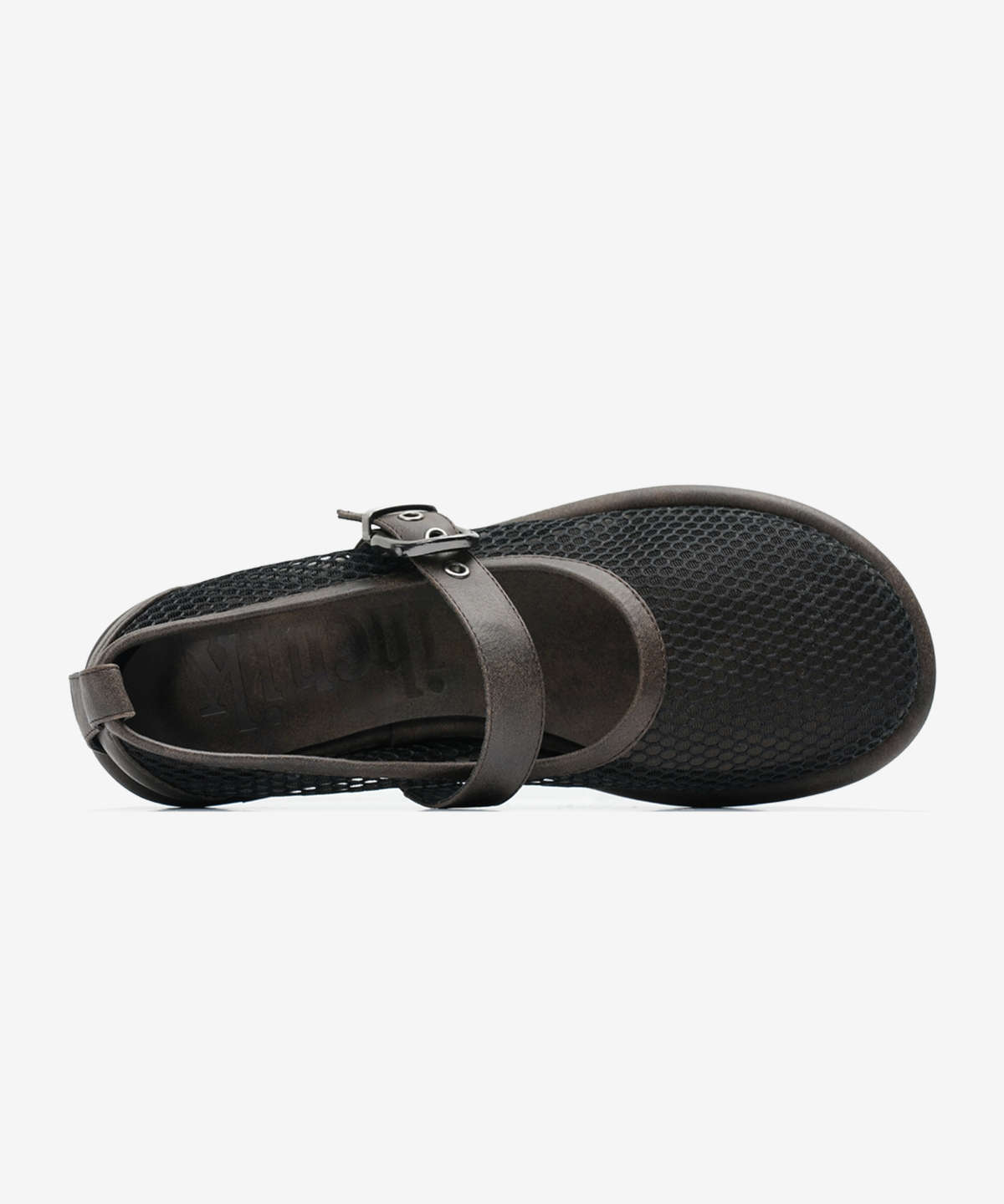 이크닉(IHCNIK) r. 903  mesh buckle flats  /  brown