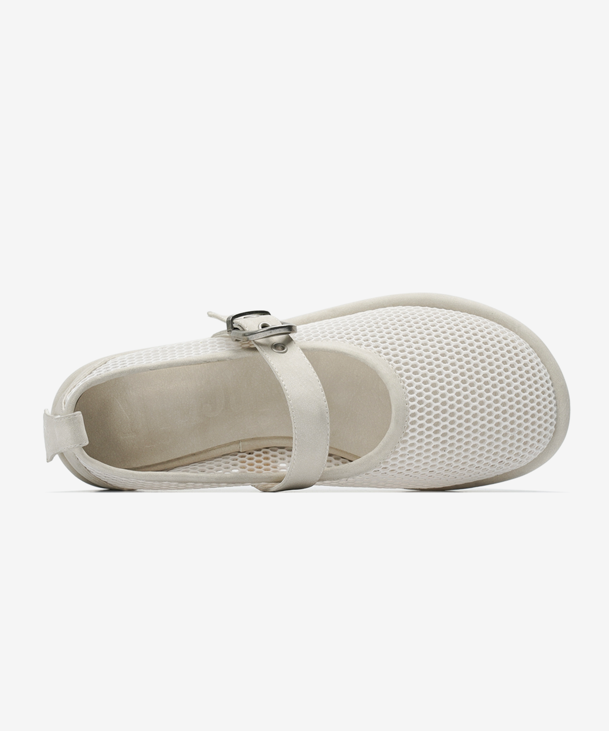 이크닉(IHCNIK) r. 903  mesh buckle flats  /  ivory