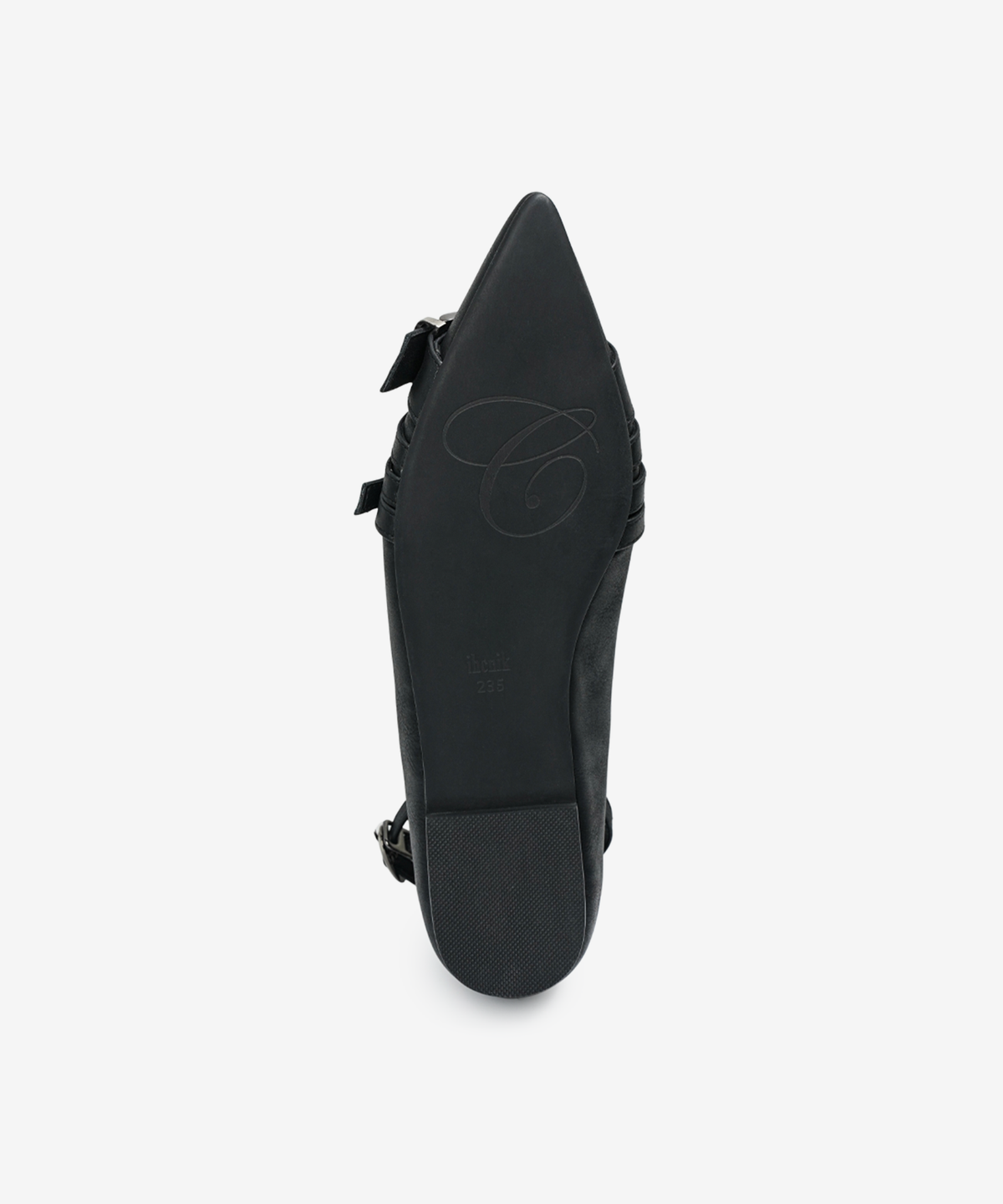 이크닉(IHCNIK) r. 904  four belted steletto flats  /  black