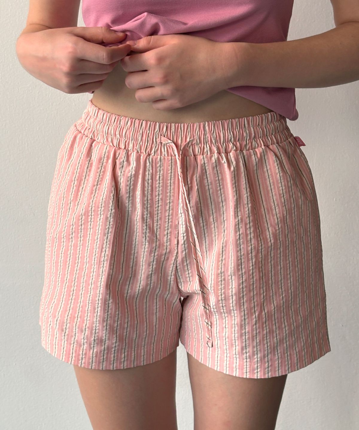 시눈(SINOON) Basic Point Label Shorts (Pink)