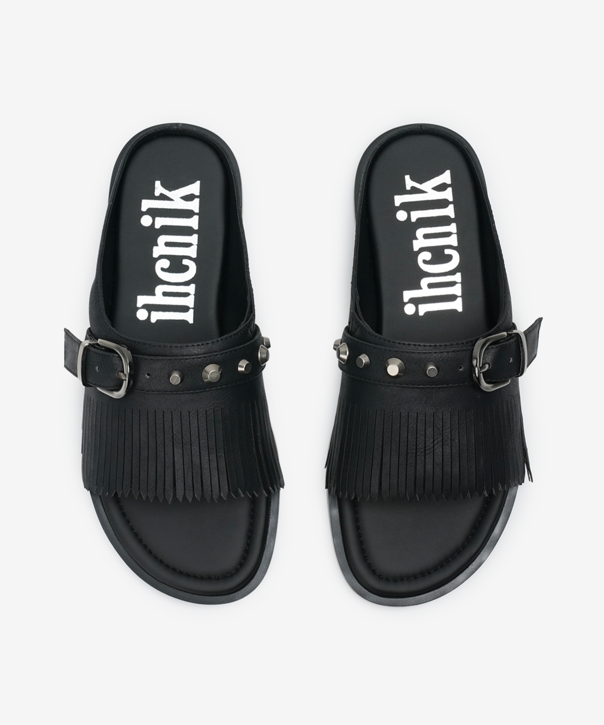 이크닉(IHCNIK) r. 909  tassel stud slides  /  black