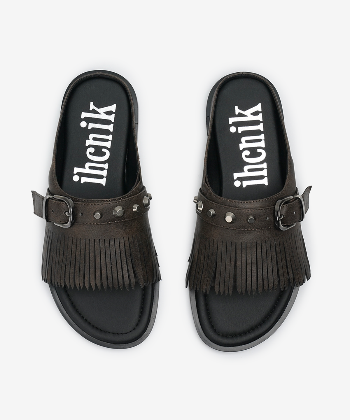 이크닉(IHCNIK) r. 909  tassel stud slides  /  brown