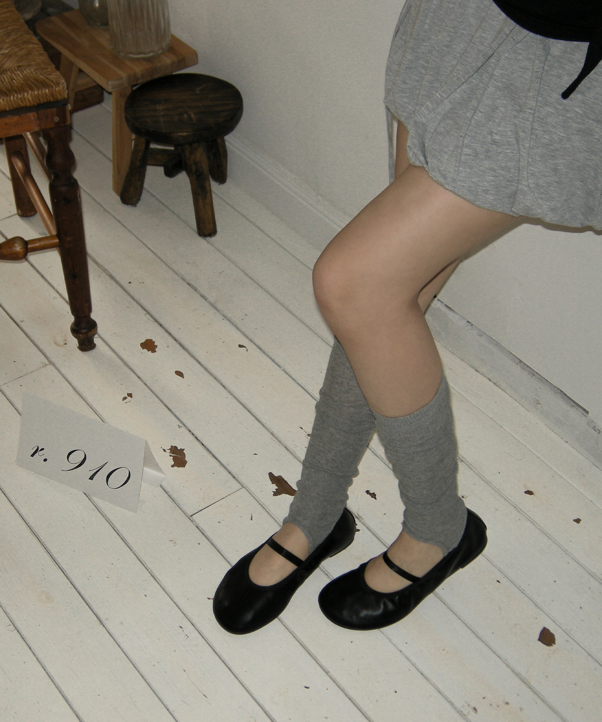 이크닉(IHCNIK) r. 910  wrinkle mary jane flats  /  black