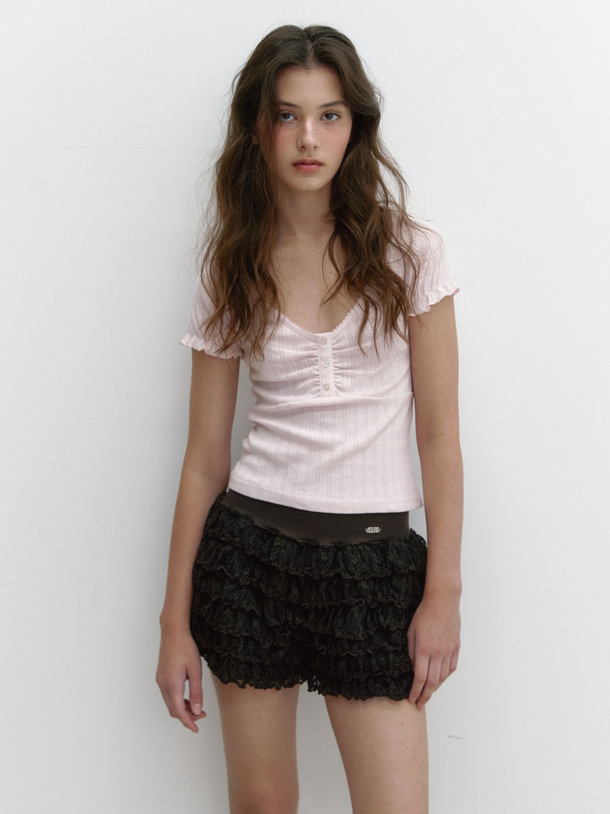 아수라(ASURA) TIER CANCAN SHORTS (BROWN)