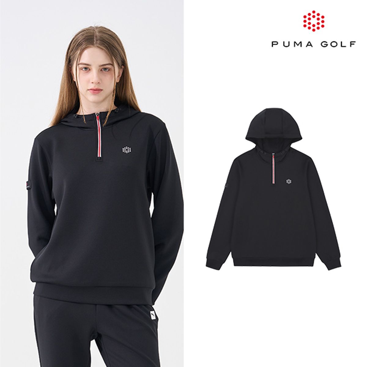 푸마 골프(PUMA GOLF) 반집업 후드티 여성 2color