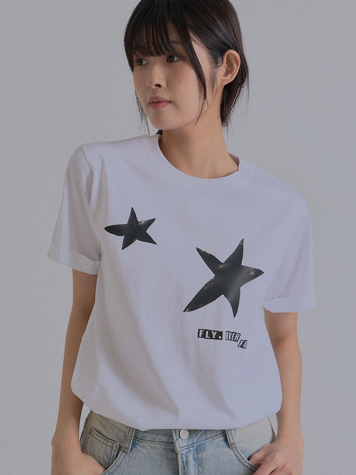 쏘리, 투 머치 러브(SORRY, TOO MUCH LOVE) Fly Stars T-Shirt_White