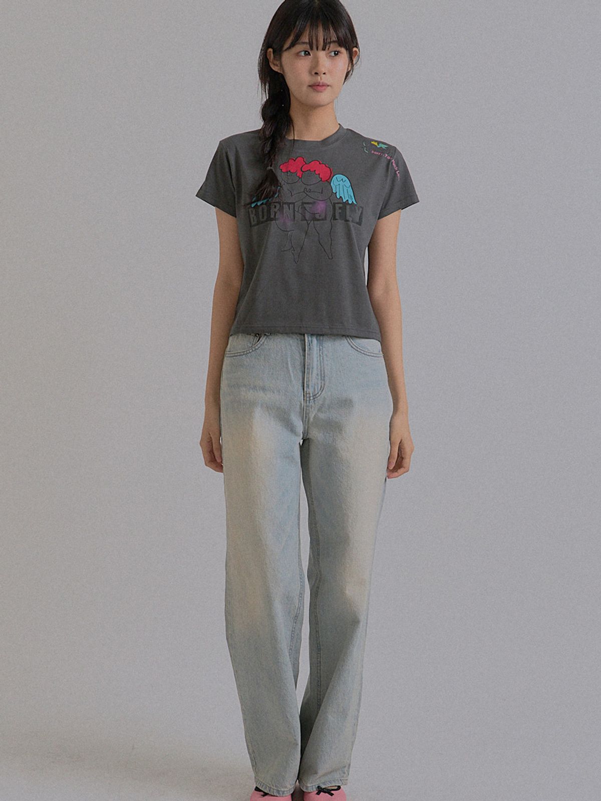 쏘리, 투 머치 러브(SORRY, TOO MUCH LOVE) Angels Dancing T-Shirt_Charcoal