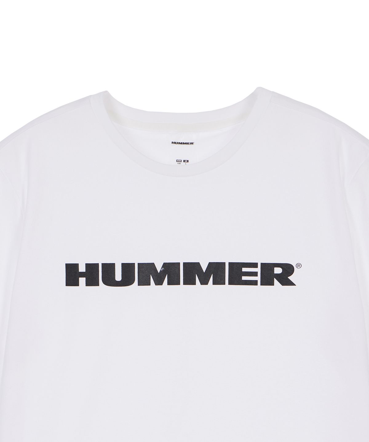 험머(HUMMER) H3 시그니처 레터링 로고 기능성 쿨 반팔 티셔츠 화이트