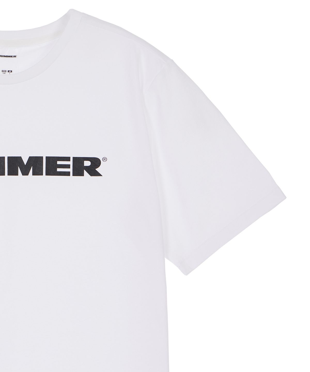 험머(HUMMER) H3 시그니처 레터링 로고 기능성 쿨 반팔 티셔츠 화이트
