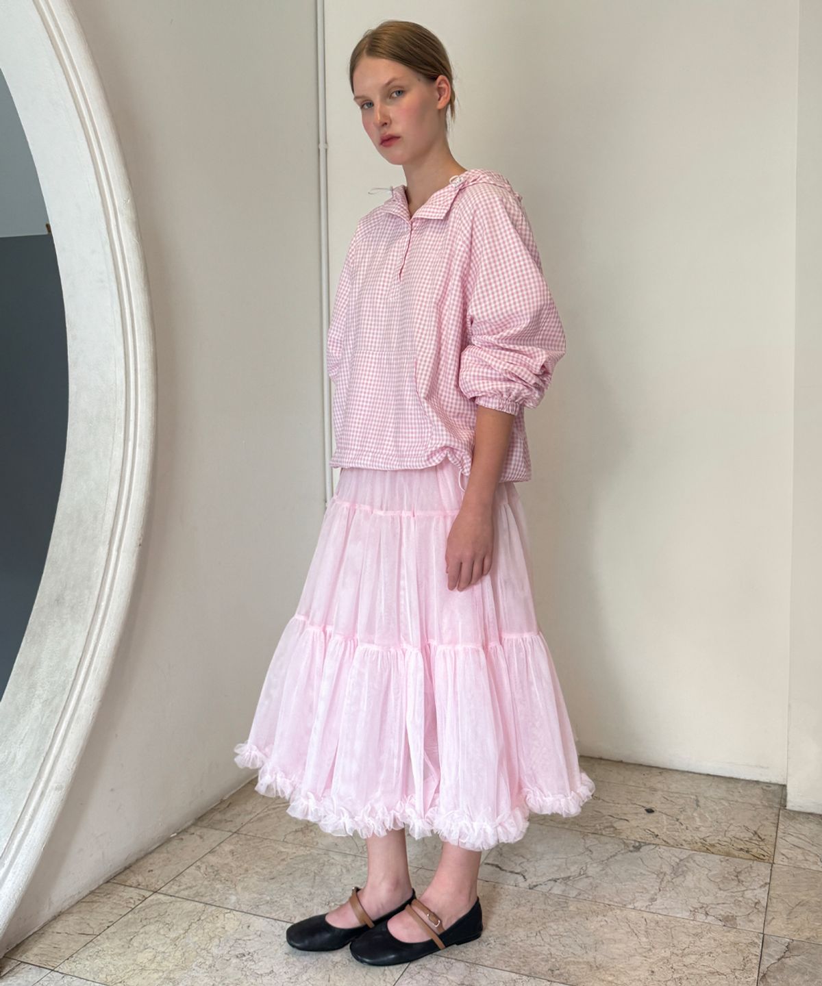 시눈(SINOON) Tute Midi Skirt (Light Pink)