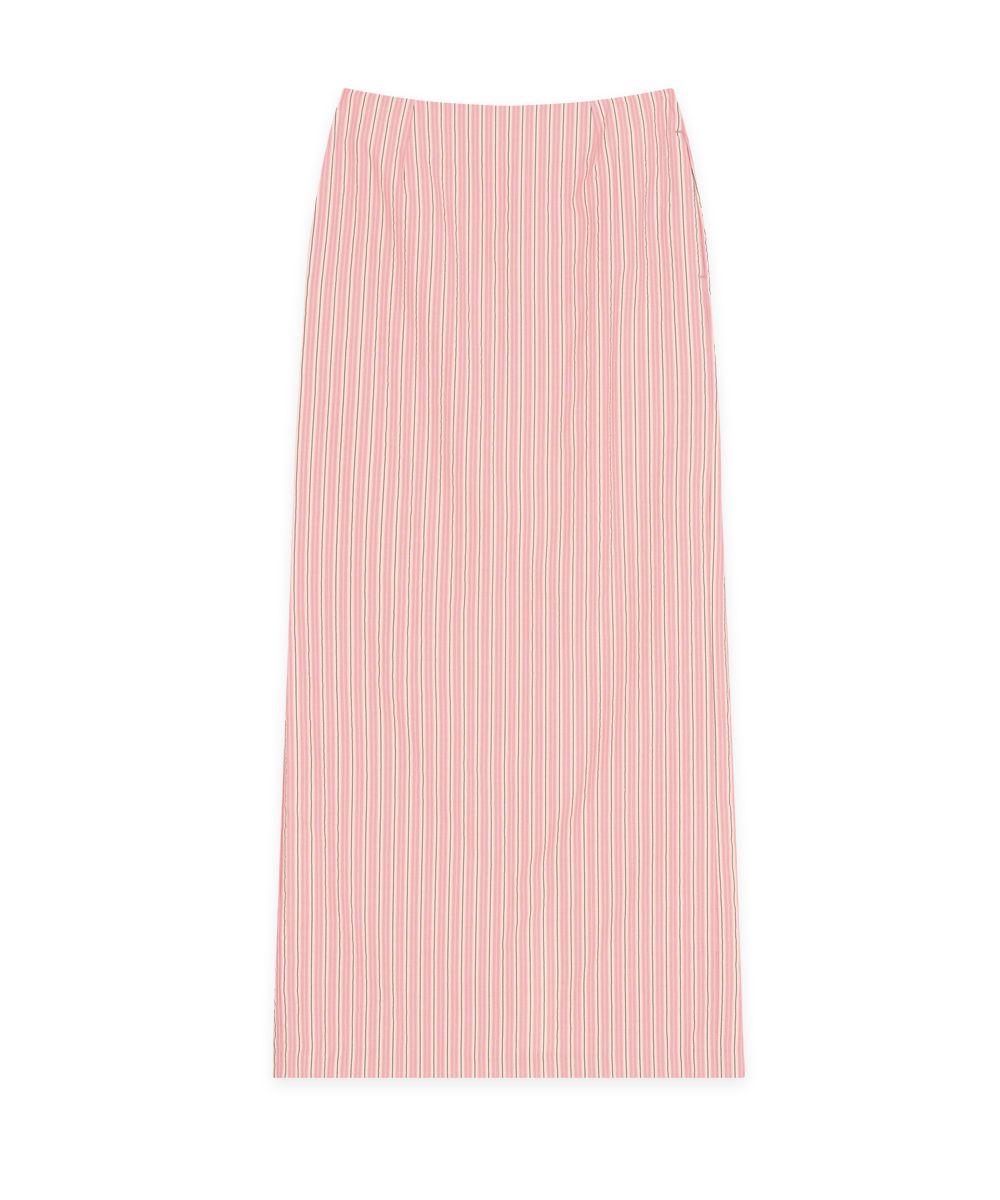 MUSINSA | SINOON Stripe Maxi Skirt (Pink)